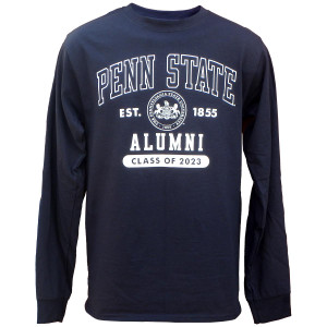 navy long sleeve t-shirt with Penn State Alumni Class of 2023 and University Seal